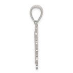 Sterling Silver Square Diamond-cut Letter T Initial Pendant
