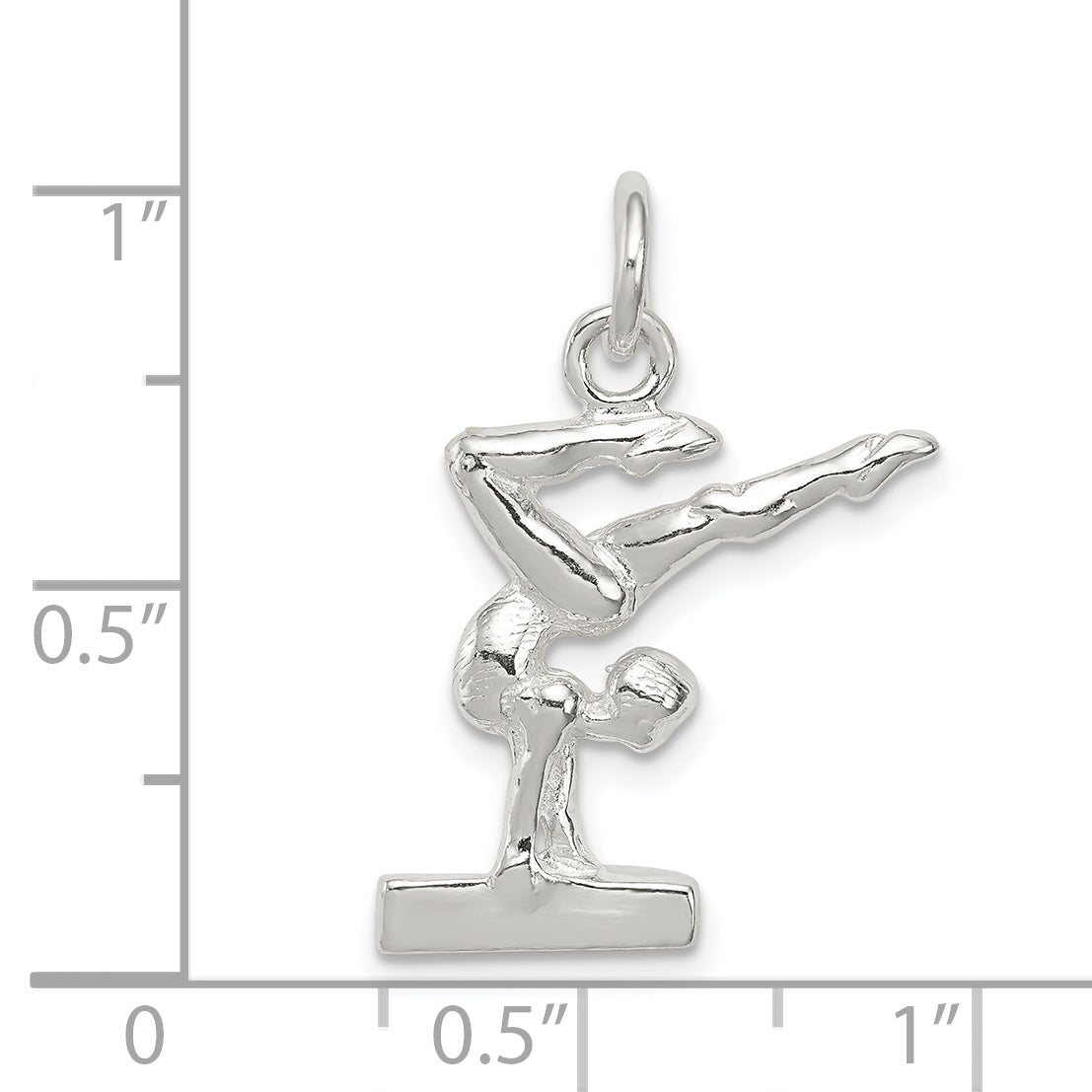 Sterling Silver 925 Gymnast Charm with Polished 3D Design Anti-Tarnish Finish