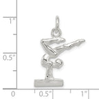 Sterling Silver 925 Gymnast Charm with Polished 3D Design Anti-Tarnish Finish