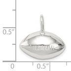 Sterling Silver Football Charm with Polished Finish and Anti-Tarnish Coating