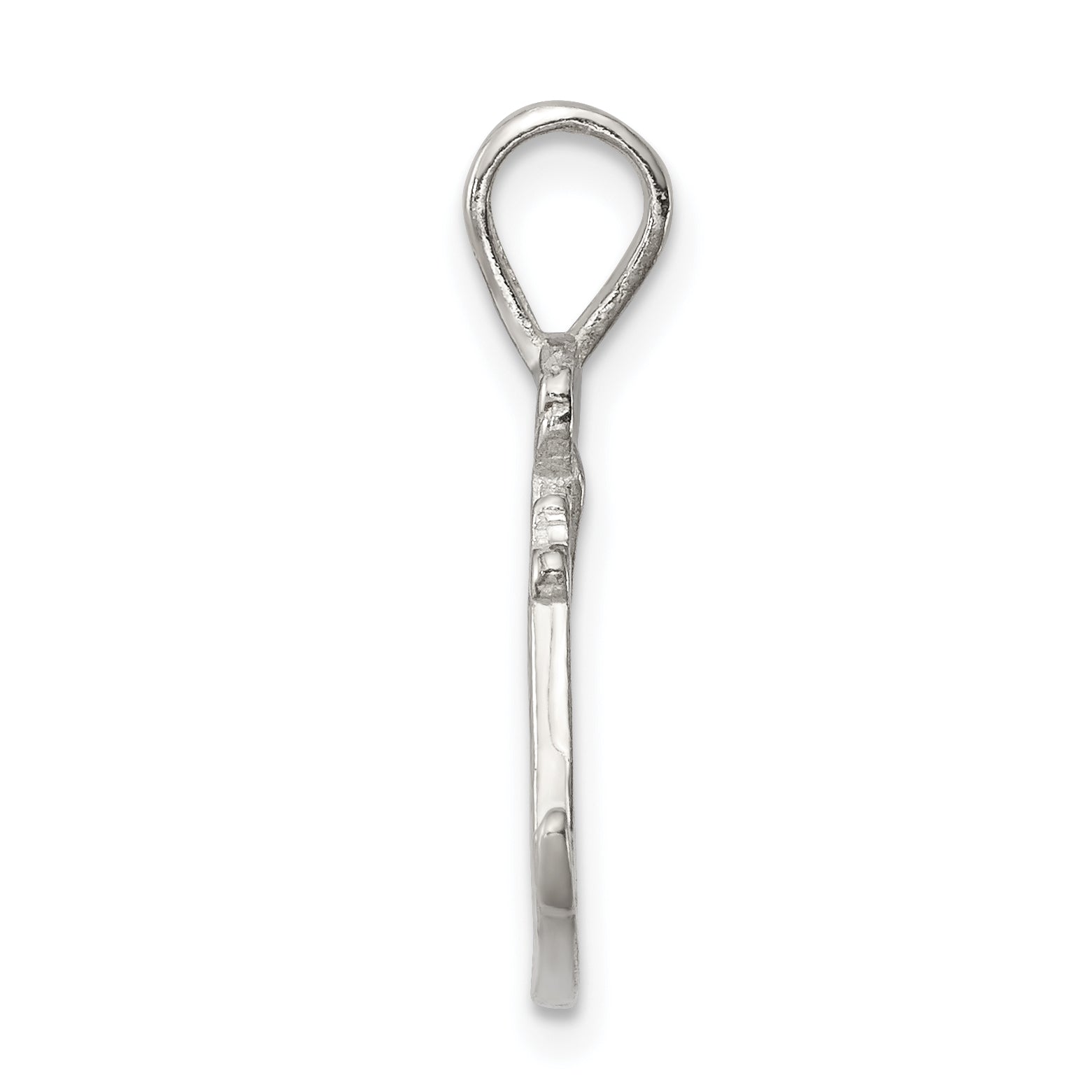 Sterling Silver 925 Skier Pendant with Polished Anti-Tarnish Finish
