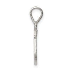 Sterling Silver 925 Skier Pendant with Polished Anti-Tarnish Finish