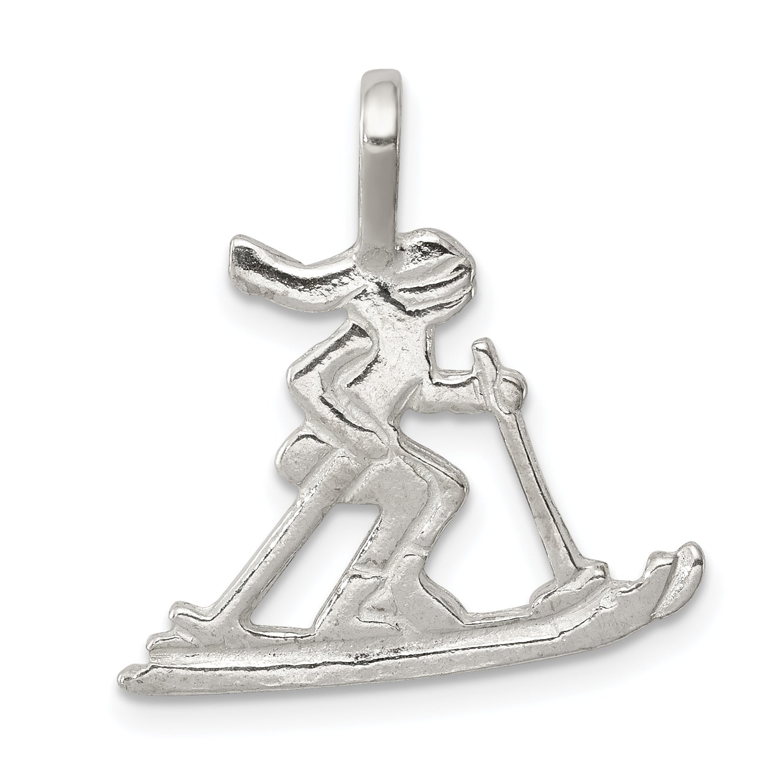 Sterling Silver Skier Pendant Main image