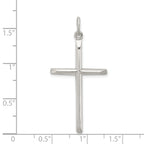 Sterling Silver 925 Polished Cross Pendant with Anti-Tarnish Finish