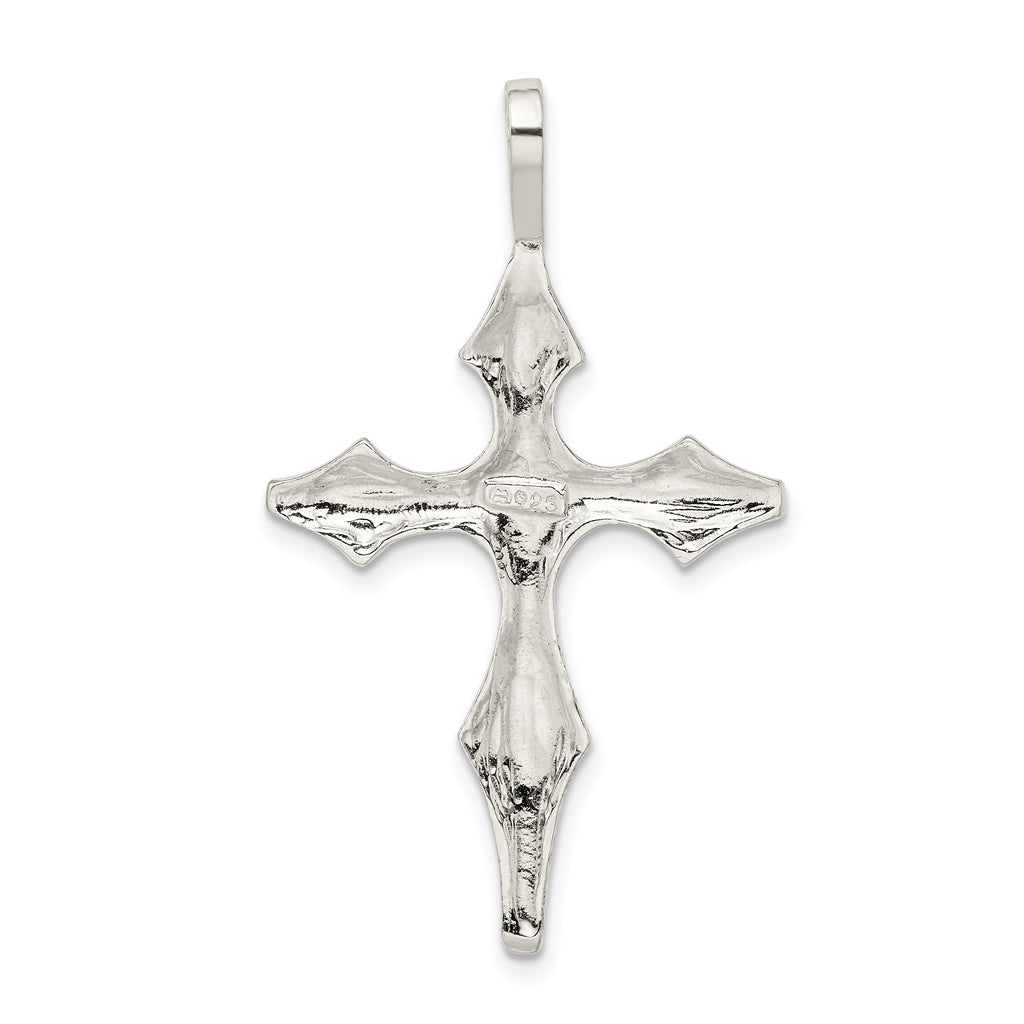 Sterling Silver 925 Polished Passion Cross Pendant with Anti-Tarnish Finish