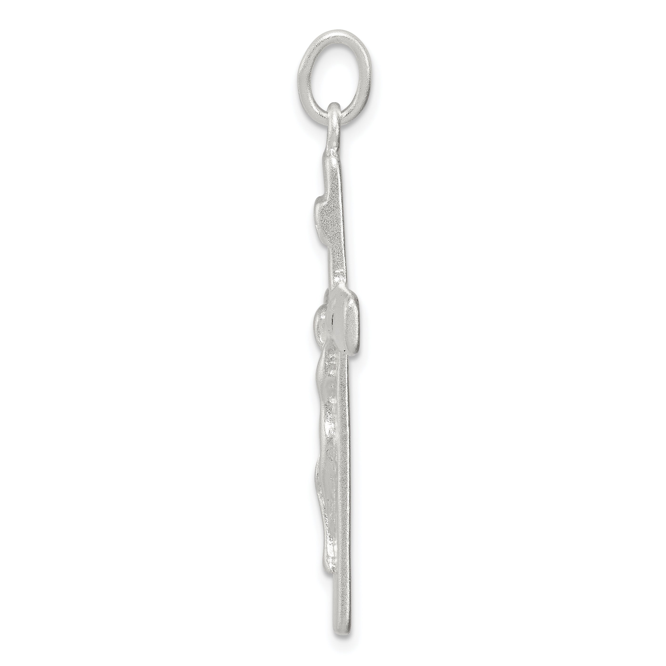 Sterling Silver 925 INRI Crucifix Pendant with Polished Anti-Tarnish Finish