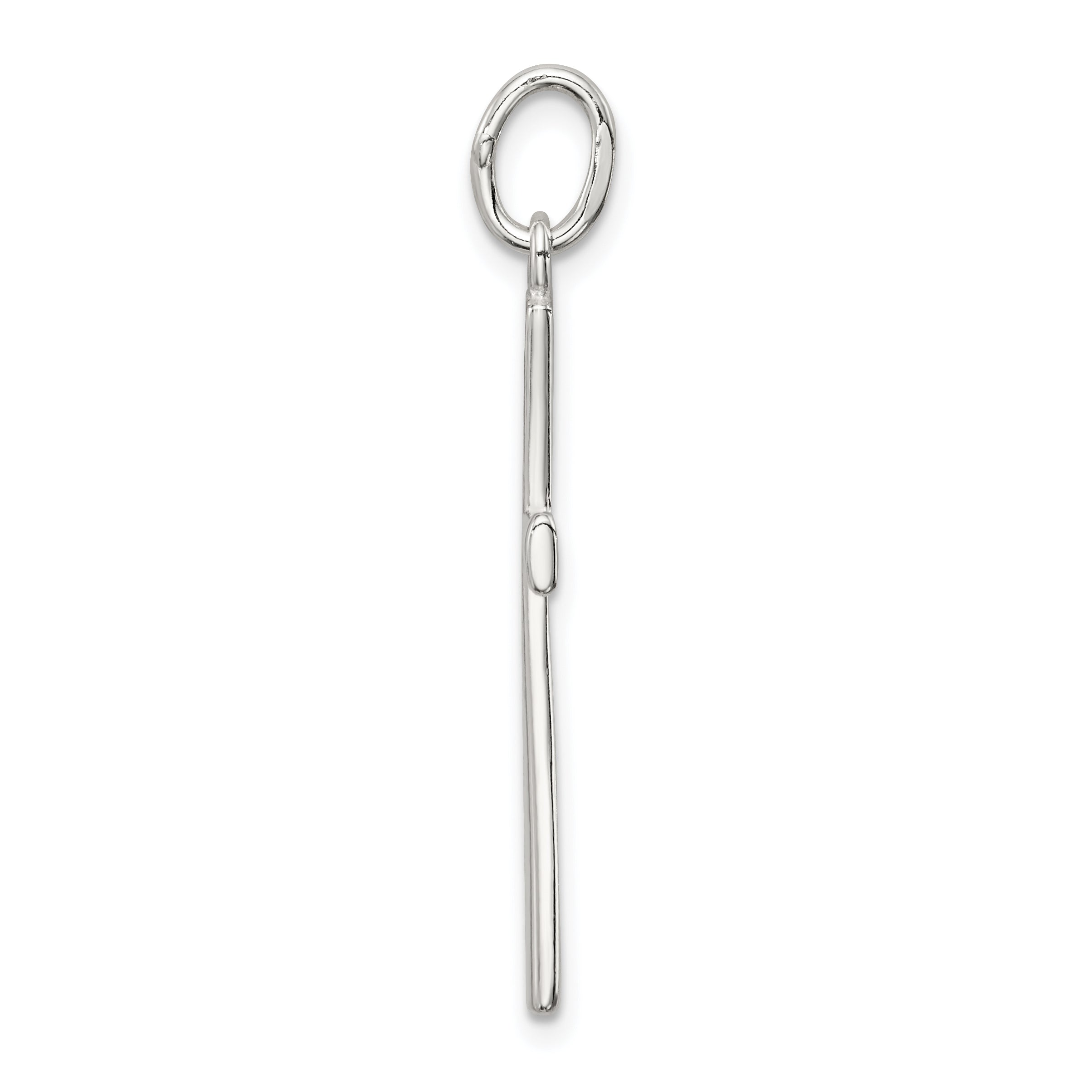 Sterling Silver 925 Polished Cross Charm with Anti-Tarnish Finish