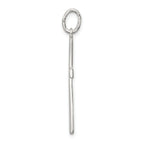 Sterling Silver 925 Polished Cross Charm with Anti-Tarnish Finish