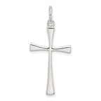 Sterling Silver 925 Polished Cross Charm with Anti-Tarnish Finish