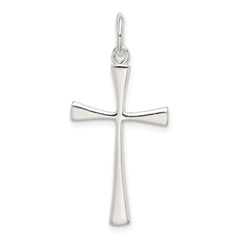 Sterling Silver 925 Polished Cross Charm with Anti-Tarnish Finish