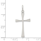 Sterling Silver 925 Polished Cross Charm with Anti-Tarnish Finish