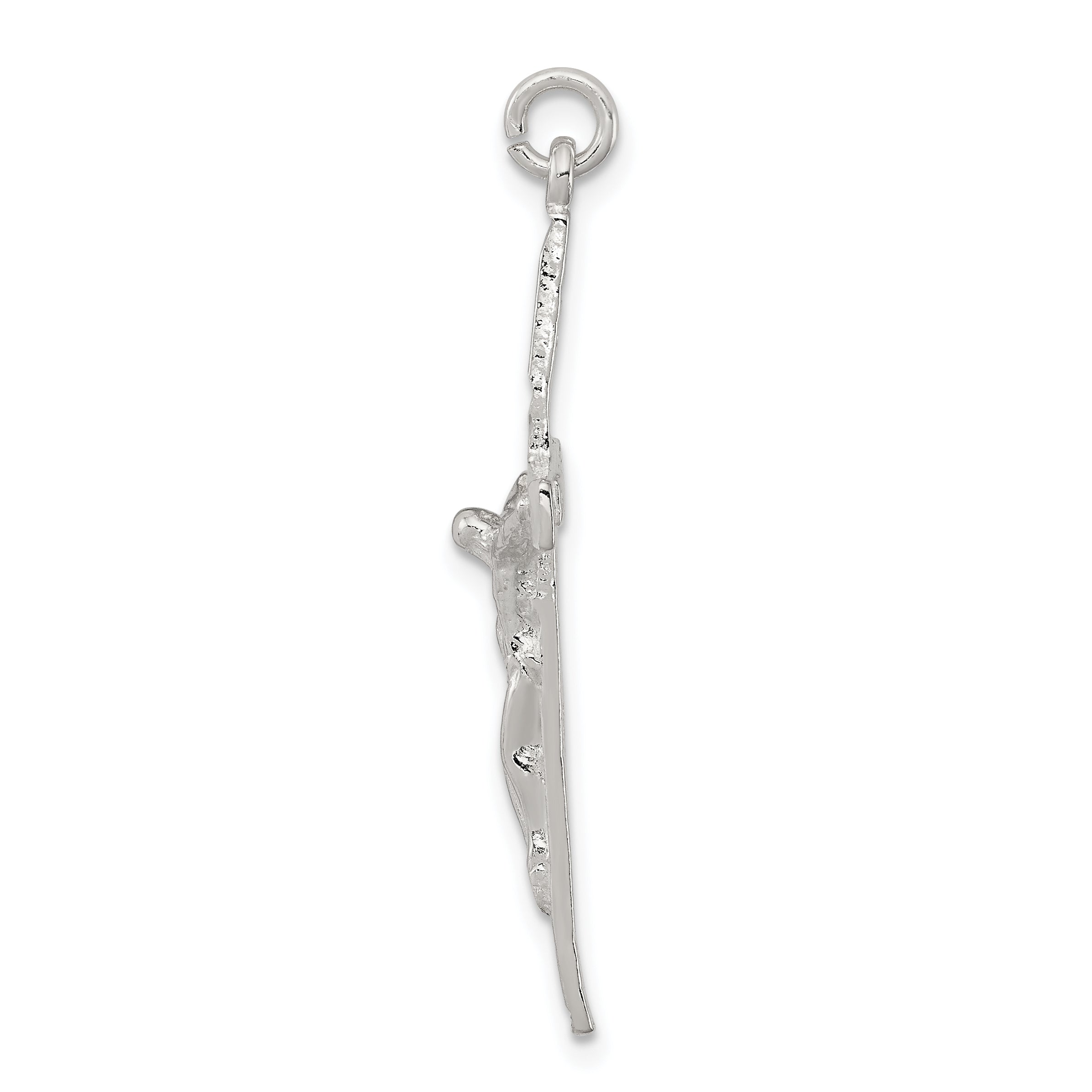 Sterling Silver 925 Crucifix Pendant with Polished Finish and Anti-Tarnish Coating