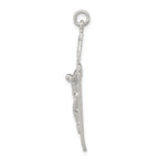 Sterling Silver 925 Crucifix Pendant with Polished Finish and Anti-Tarnish Coating