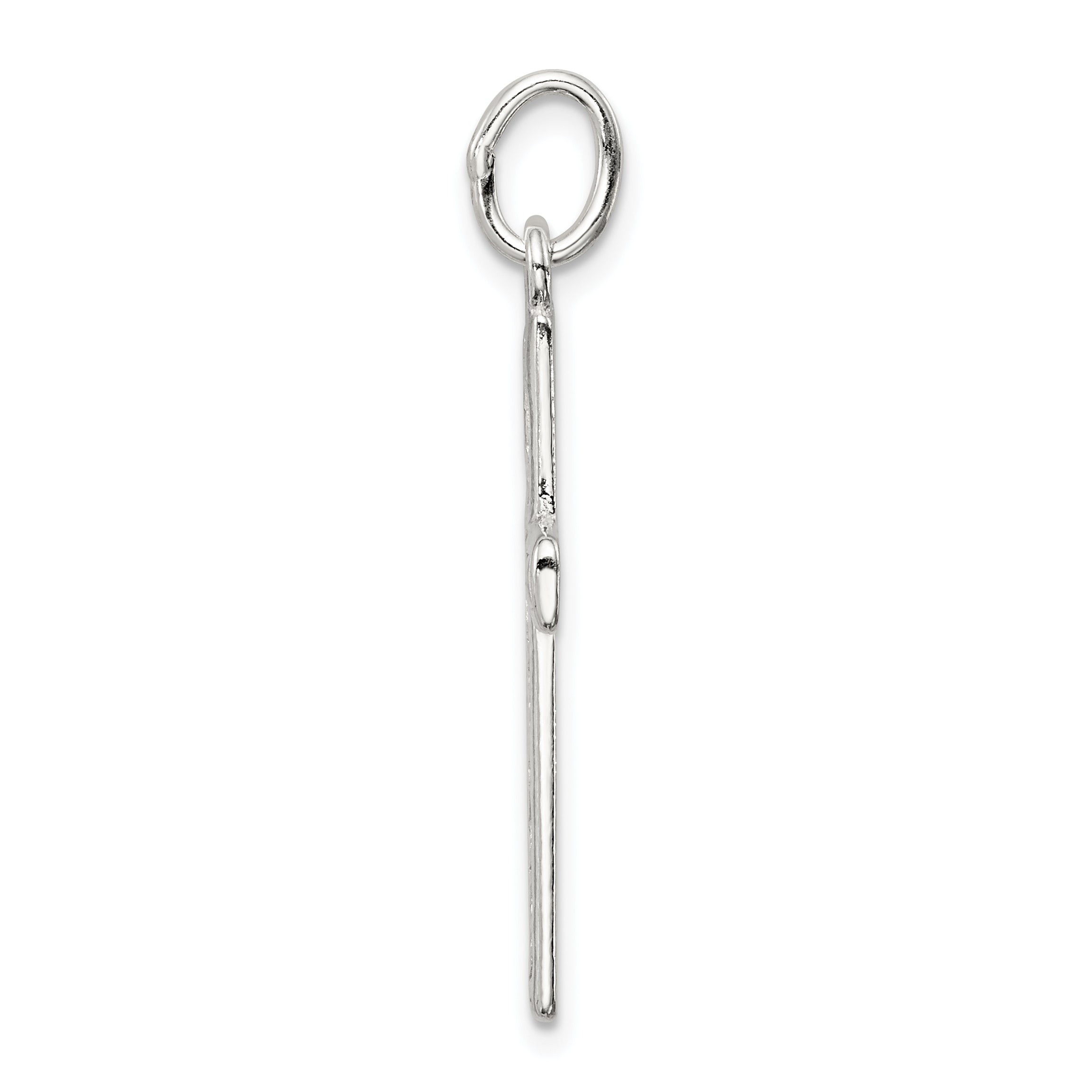 925 Sterling Silver Cross Charm with Polished Anti-Tarnish Finish