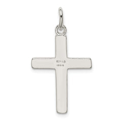 925 Sterling Silver Cross Charm with Polished Anti-Tarnish Finish