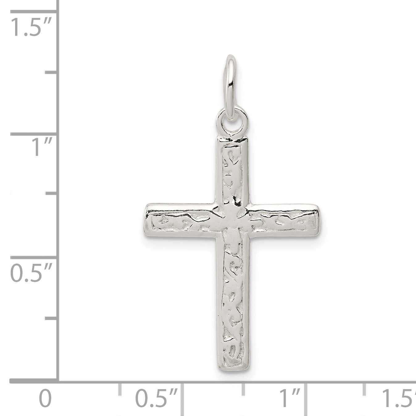925 Sterling Silver Cross Charm with Polished Anti-Tarnish Finish