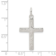 925 Sterling Silver Cross Charm with Polished Anti-Tarnish Finish