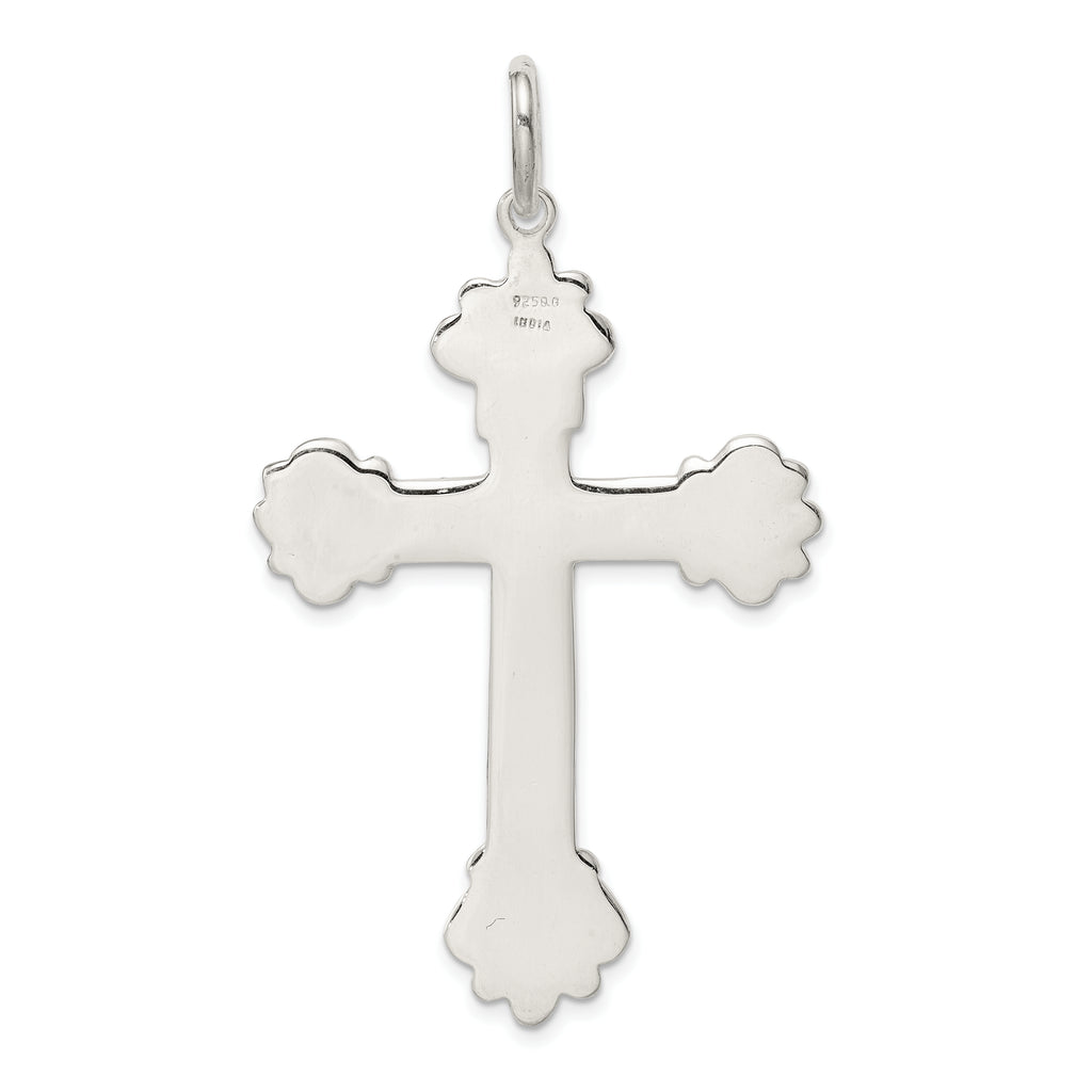 Sterling Silver 925 INRI Cross Pendant with Polished Anti-Tarnish Finish