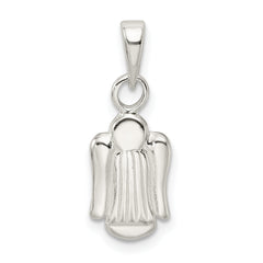 Sterling Silver 3D Angel Pendant with Polished Finish and Anti-Tarnish Coating