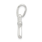Sterling Silver 925 Freeform Cross Charm with Polished Anti-Tarnish Finish