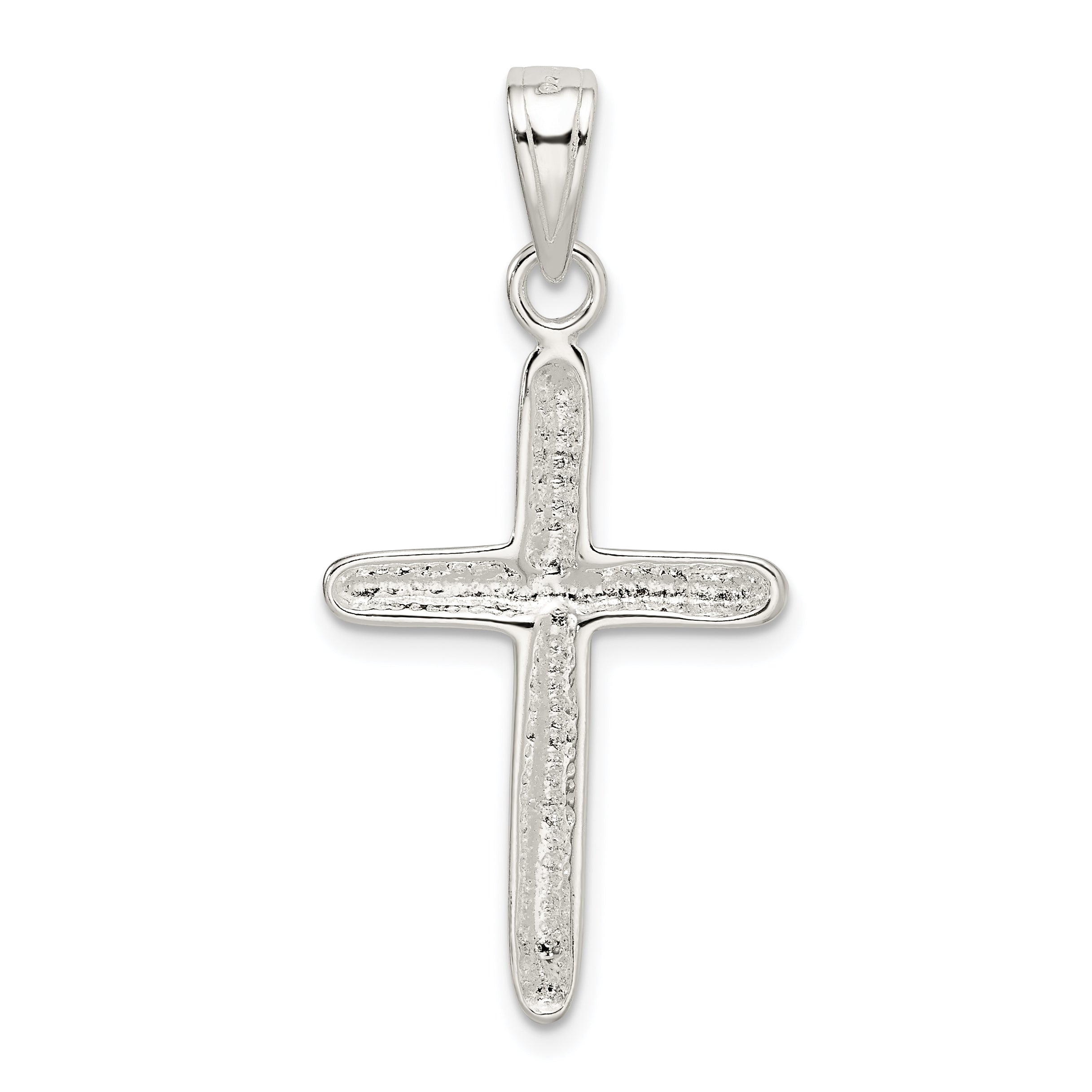 Sterling Silver 925 Polished Cross Pendant with Anti-Tarnish Finish