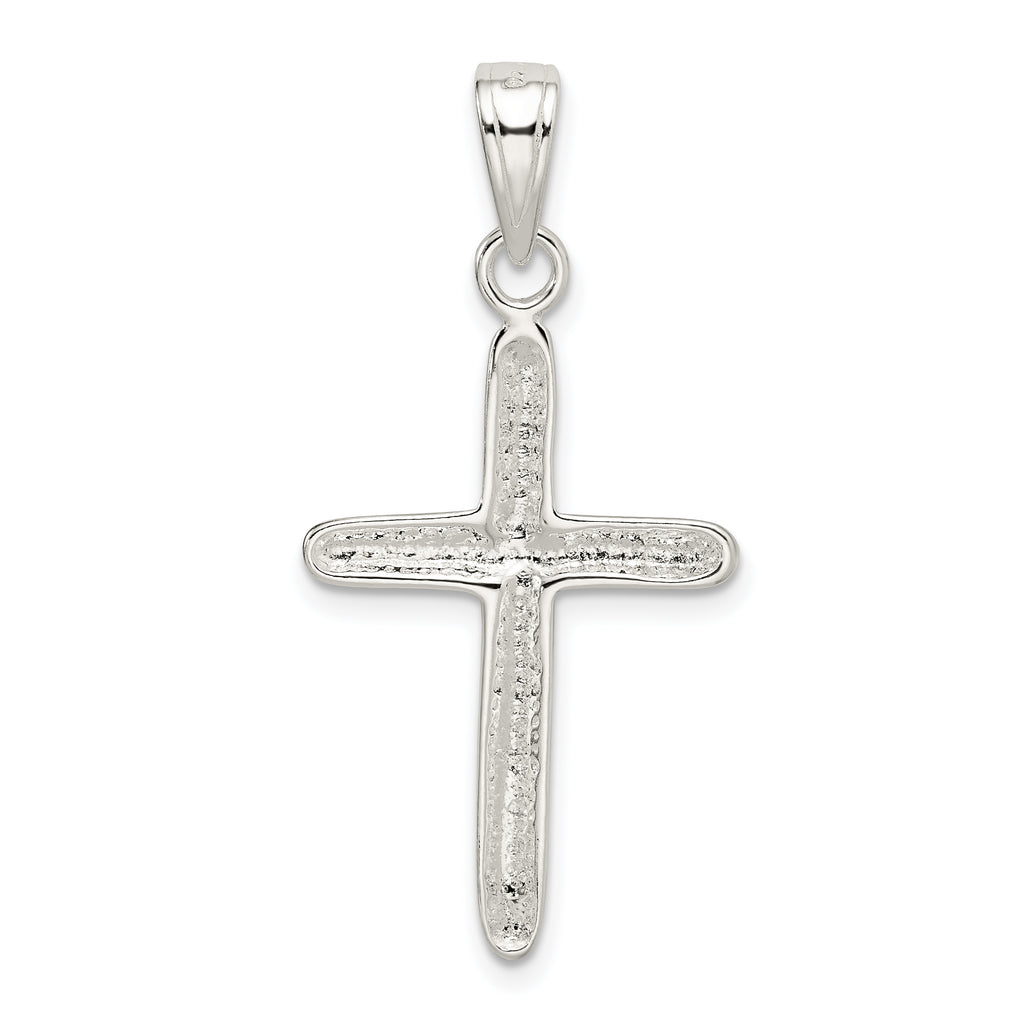 Sterling Silver 925 Polished Cross Pendant with Anti-Tarnish Finish