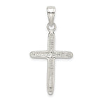Sterling Silver 925 Polished Cross Pendant with Anti-Tarnish Finish
