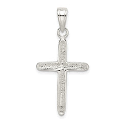 Sterling Silver 925 Polished Cross Pendant with Anti-Tarnish Finish
