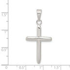 Sterling Silver 925 Polished Cross Pendant with Anti-Tarnish Finish