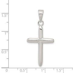 Sterling Silver 925 Polished Cross Pendant with Anti-Tarnish Finish