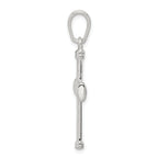 Sterling Silver 925 Reversible Cross Pendant with Polished 3D Design