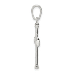 Sterling Silver 925 Reversible Cross Pendant with Polished 3D Design