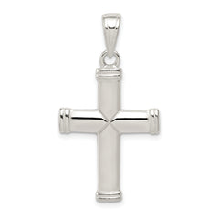 Sterling Silver 925 Reversible Cross Pendant with Polished 3D Design