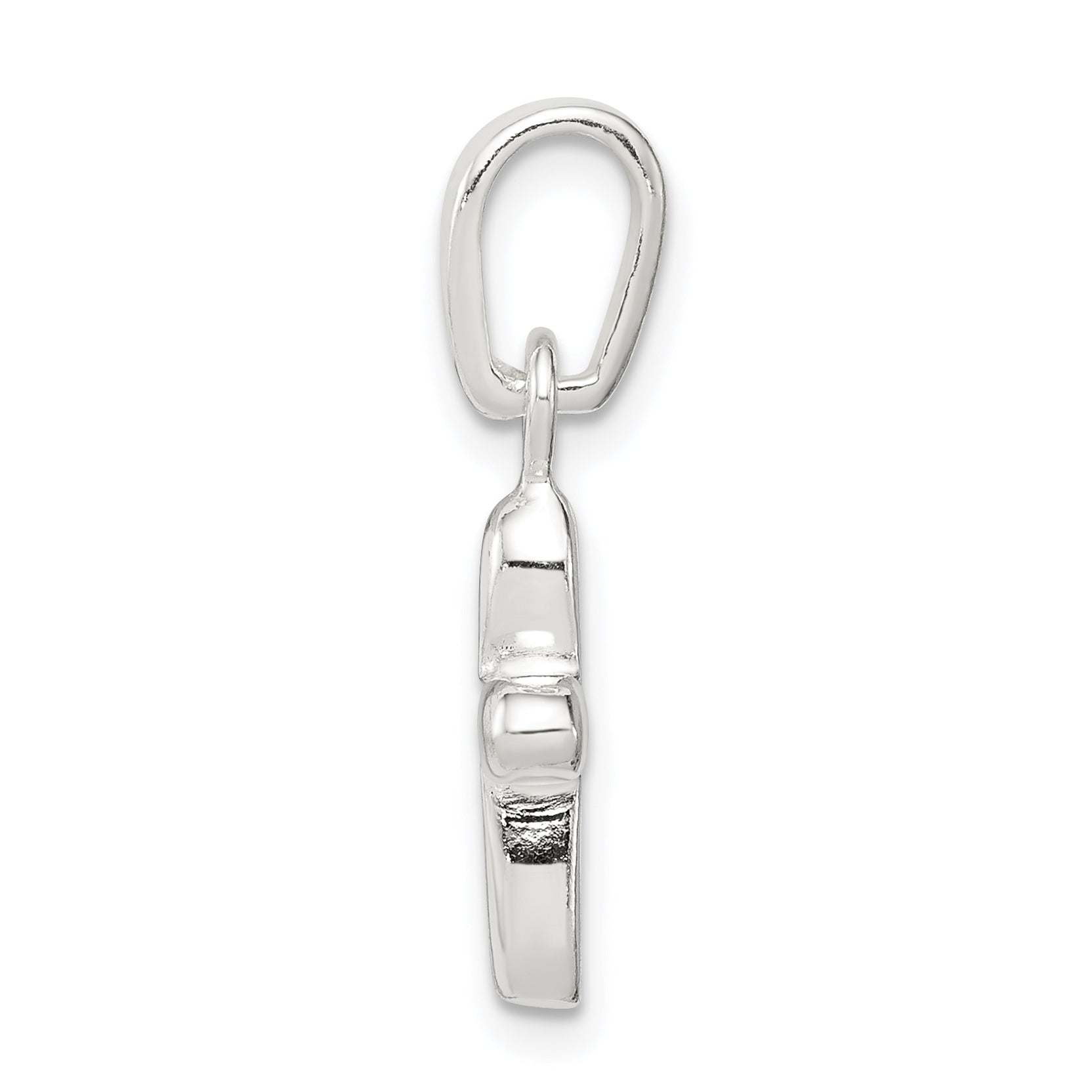 Sterling Silver 925 Solid Cross Pendant with Polished Anti-Tarnish Finish for Children