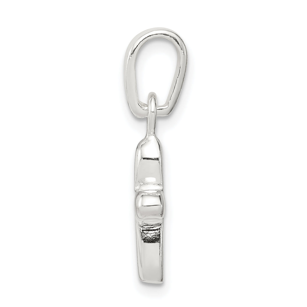 Sterling Silver 925 Solid Cross Pendant with Polished Anti-Tarnish Finish for Children