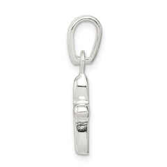 Sterling Silver 925 Solid Cross Pendant with Polished Anti-Tarnish Finish for Children