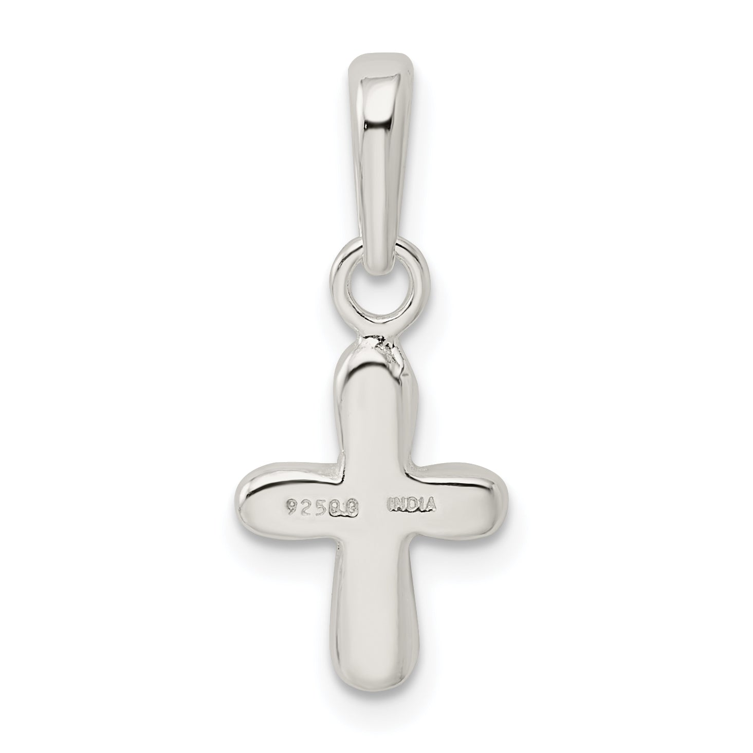 Sterling Silver 925 Solid Cross Pendant with Polished Anti-Tarnish Finish for Children