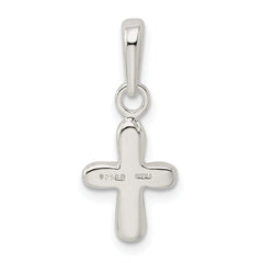 Sterling Silver 925 Solid Cross Pendant with Polished Anti-Tarnish Finish for Children