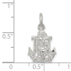 Sterling Silver Mariners Cross Charm with Polished Finish and Anti-Tarnish Coating