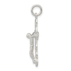Sterling Silver 925 Crucifix Charm with Polished Finish and Anti-Tarnish Coating