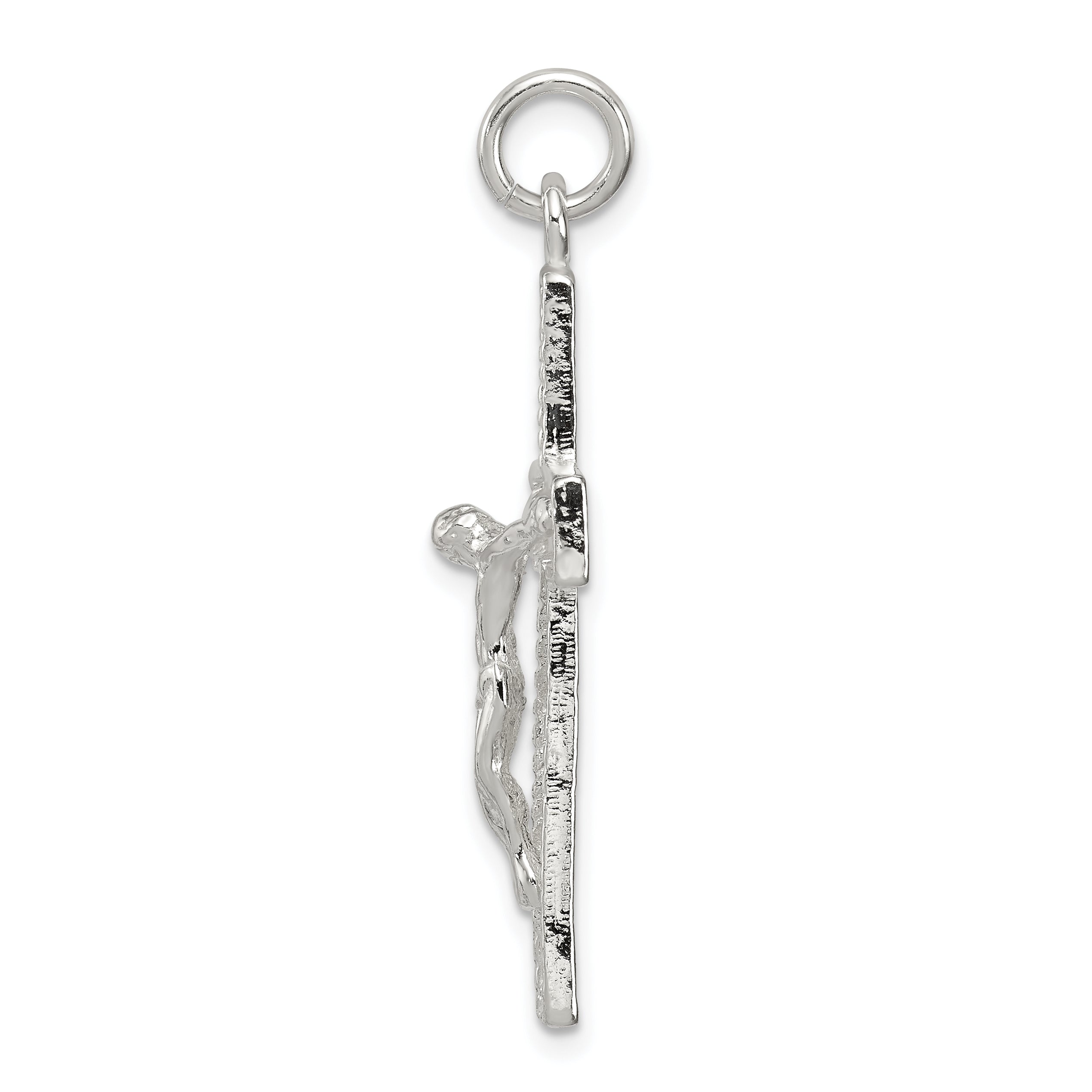 Sterling Silver 925 Crucifix Pendant with Polished Anti-Tarnish Finish