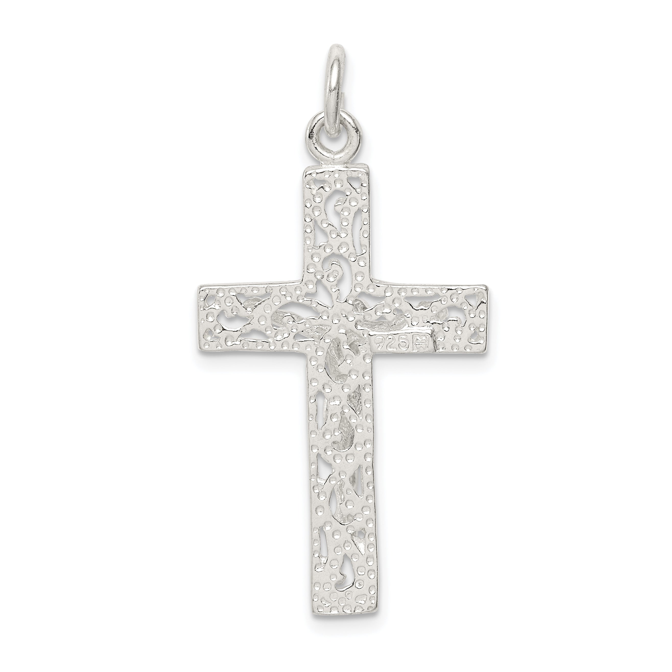 Sterling Silver 925 Crucifix Pendant with Polished Anti-Tarnish Finish
