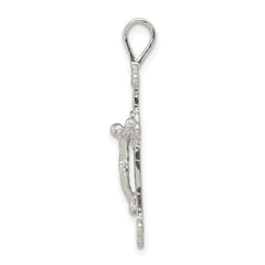 Sterling Silver 925 Crucifix Pendant with Polished Anti-Tarnish Finish