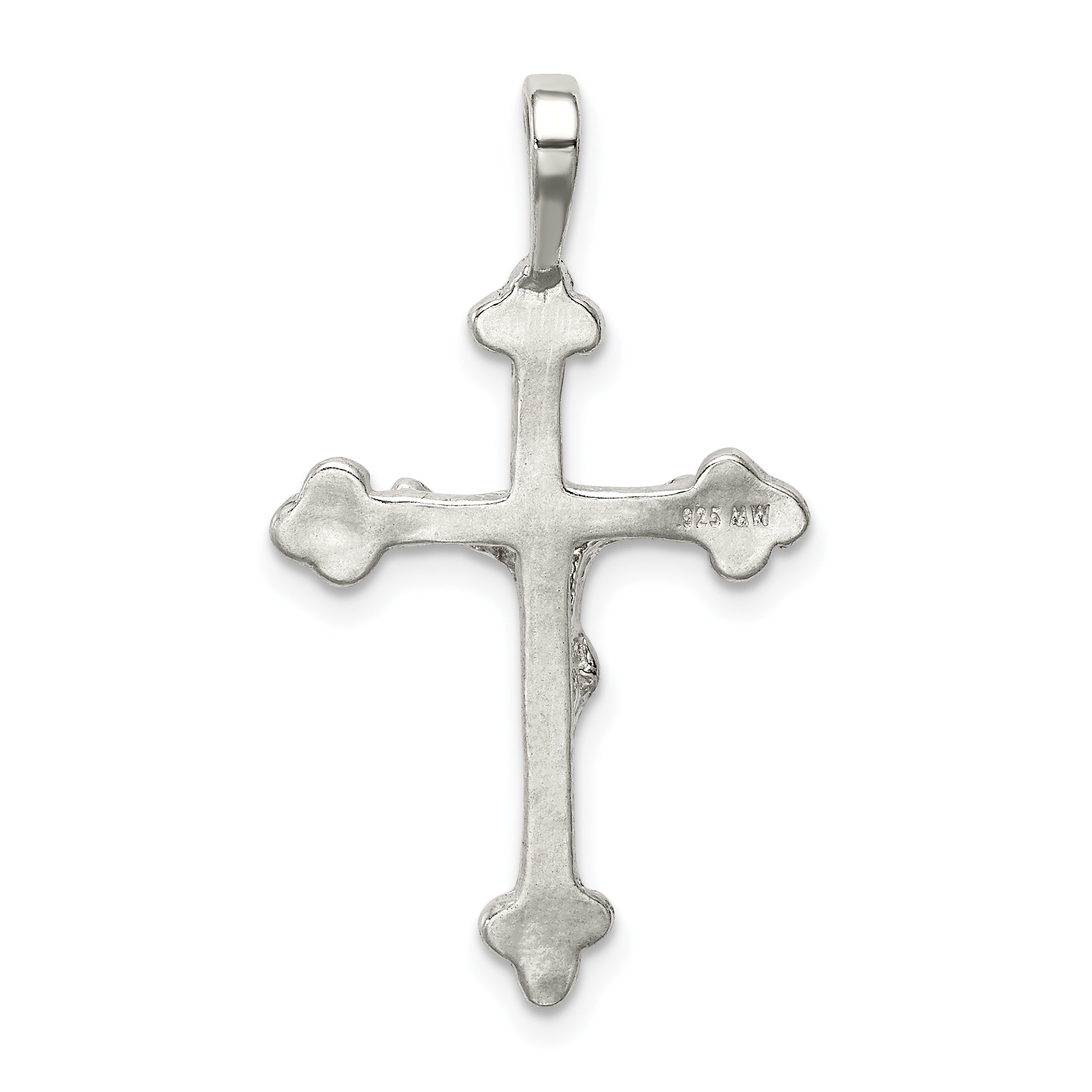Sterling Silver 925 Crucifix Pendant with Polished Anti-Tarnish Finish