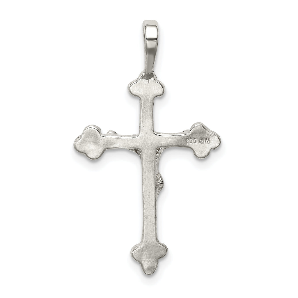 Sterling Silver 925 Crucifix Pendant with Polished Anti-Tarnish Finish