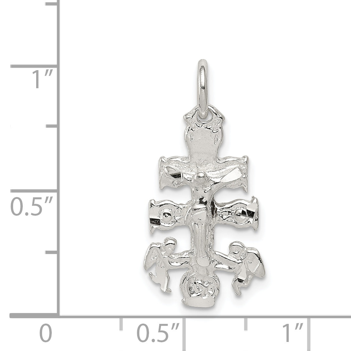 Sterling Silver 925 Cara Vaca Crucifix Pendant with Polished Anti-Tarnish Finish