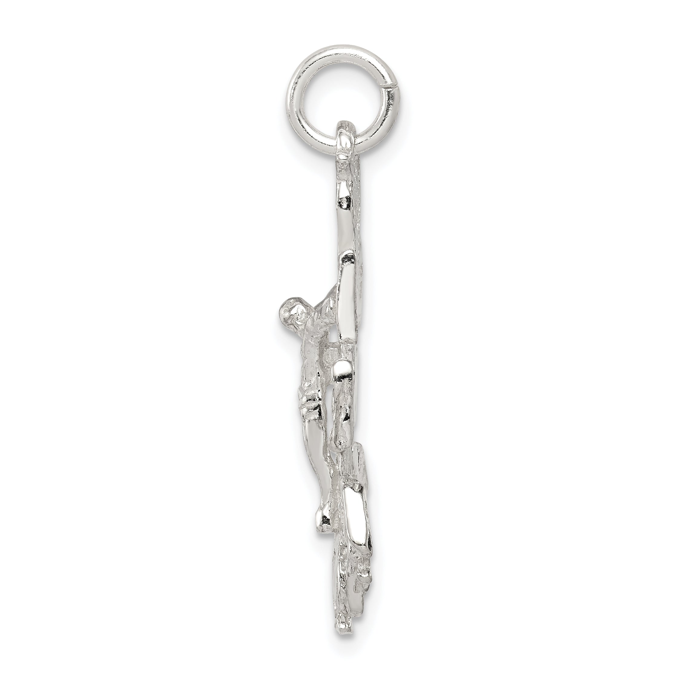 Sterling Silver 925 Cara Vaca Crucifix Pendant with Polished Finish and Anti-Tarnish