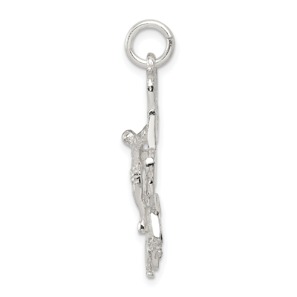 Sterling Silver 925 Cara Vaca Crucifix Pendant with Polished Finish and Anti-Tarnish