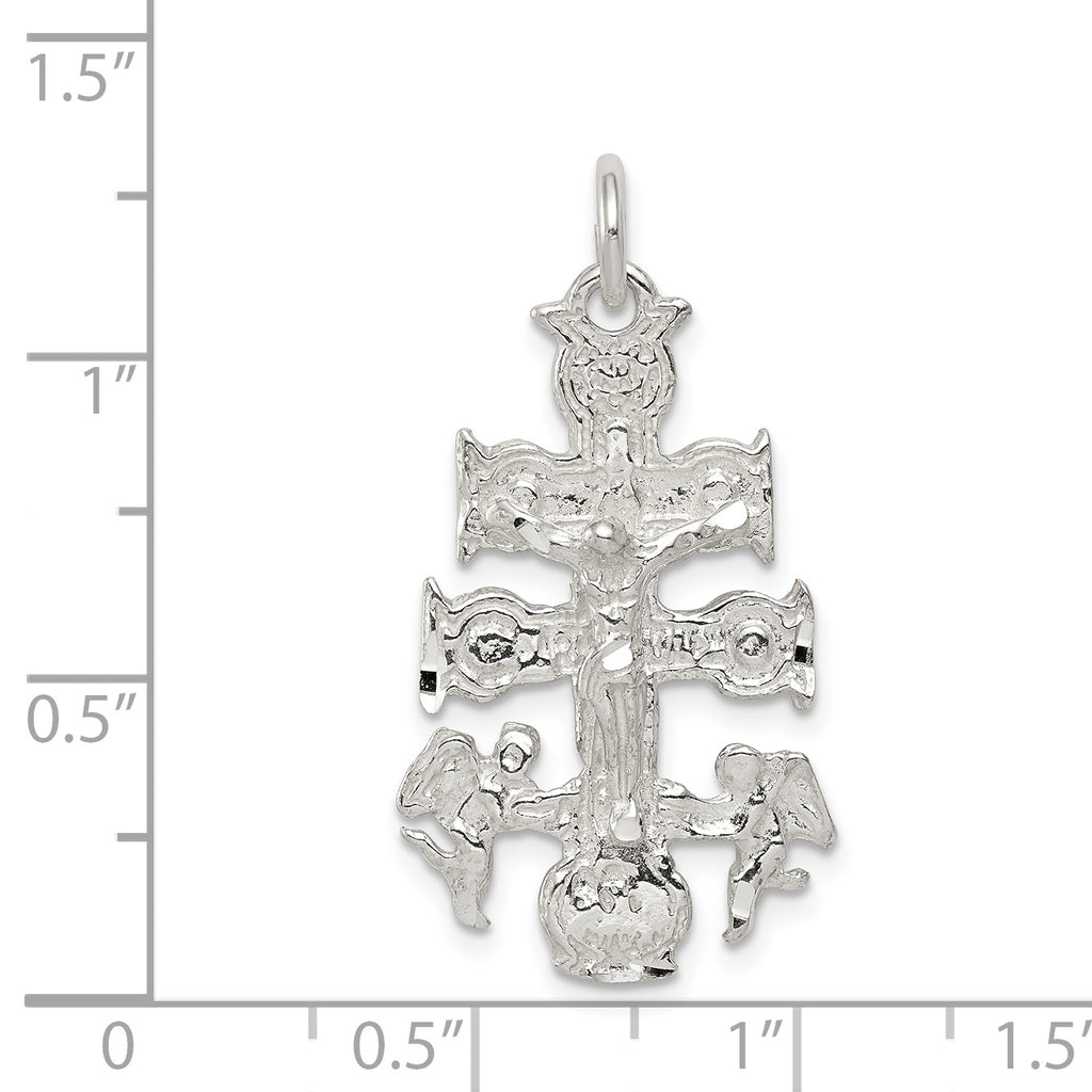 Sterling Silver 925 Cara Vaca Crucifix Pendant with Polished Finish and Anti-Tarnish