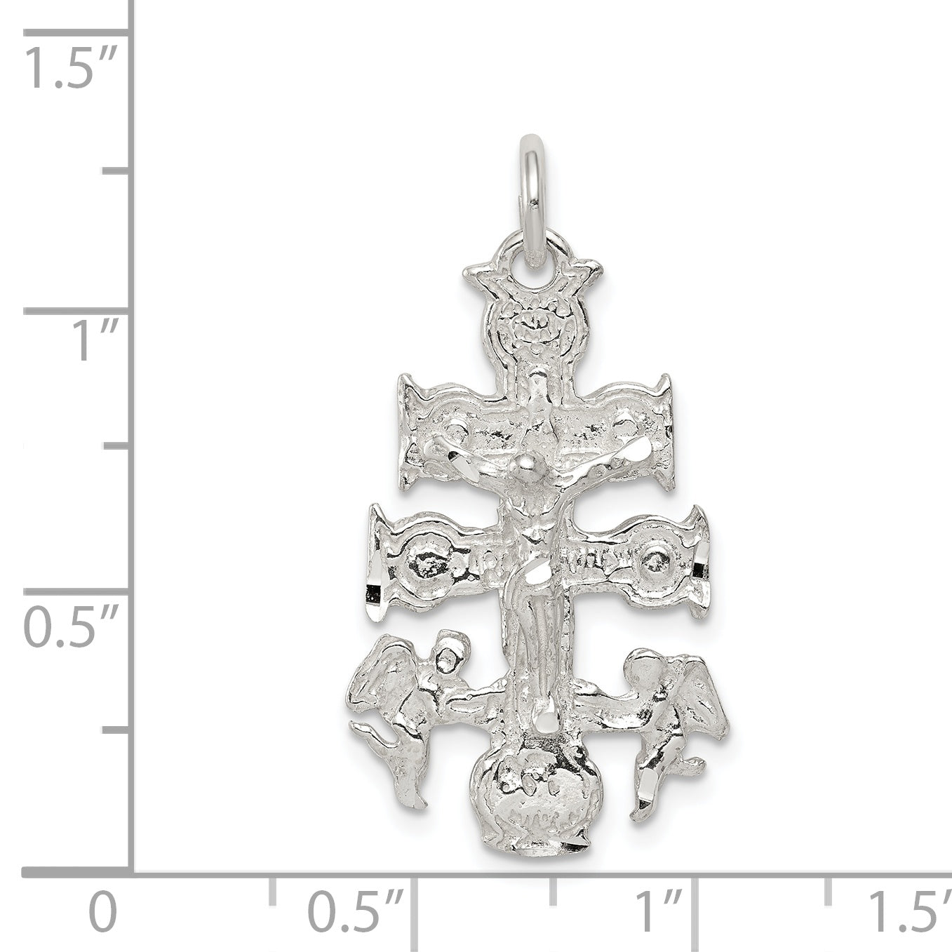 Sterling Silver 925 Cara Vaca Crucifix Pendant with Polished Finish and Anti-Tarnish
